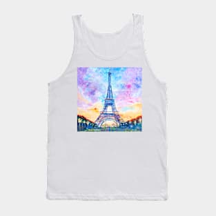 Eiffel Tower. Purple Evening Tank Top